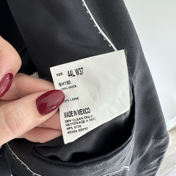 Mens Ben Sherman 100% wool Black Pin Striped Two Button Blazer 44L - Picture 4 of 5